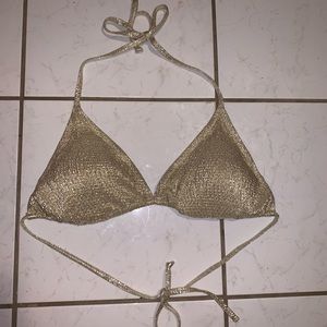 Gold Triangle Bikini Top